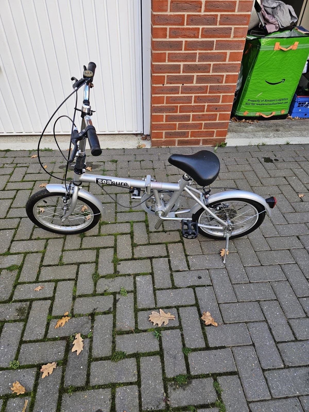 Seasure Folding Bike 16" 6-Speed Compact Lightweight Commuter Silver