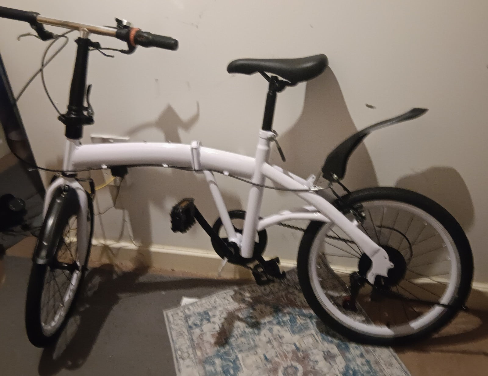 White Folding Bicycle 20 inch Wheel Compact Adult Foldable City Commuter BikeNEW