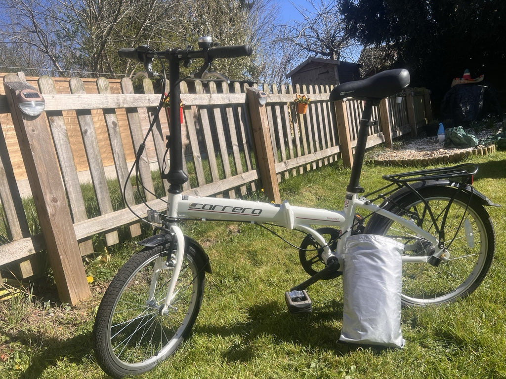 Carrera Transit 20in Folding Bike 3-Speed White/Black Rack Mudguards MPN 361292