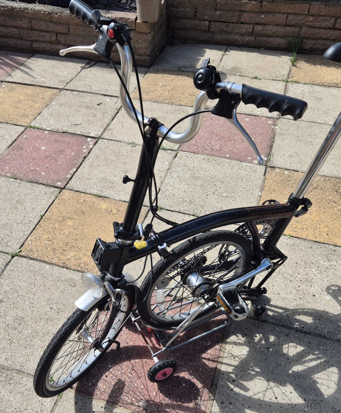 Brompton Folding Bike 16in 5-Speed Black/Silver Adjustable Seat Bell