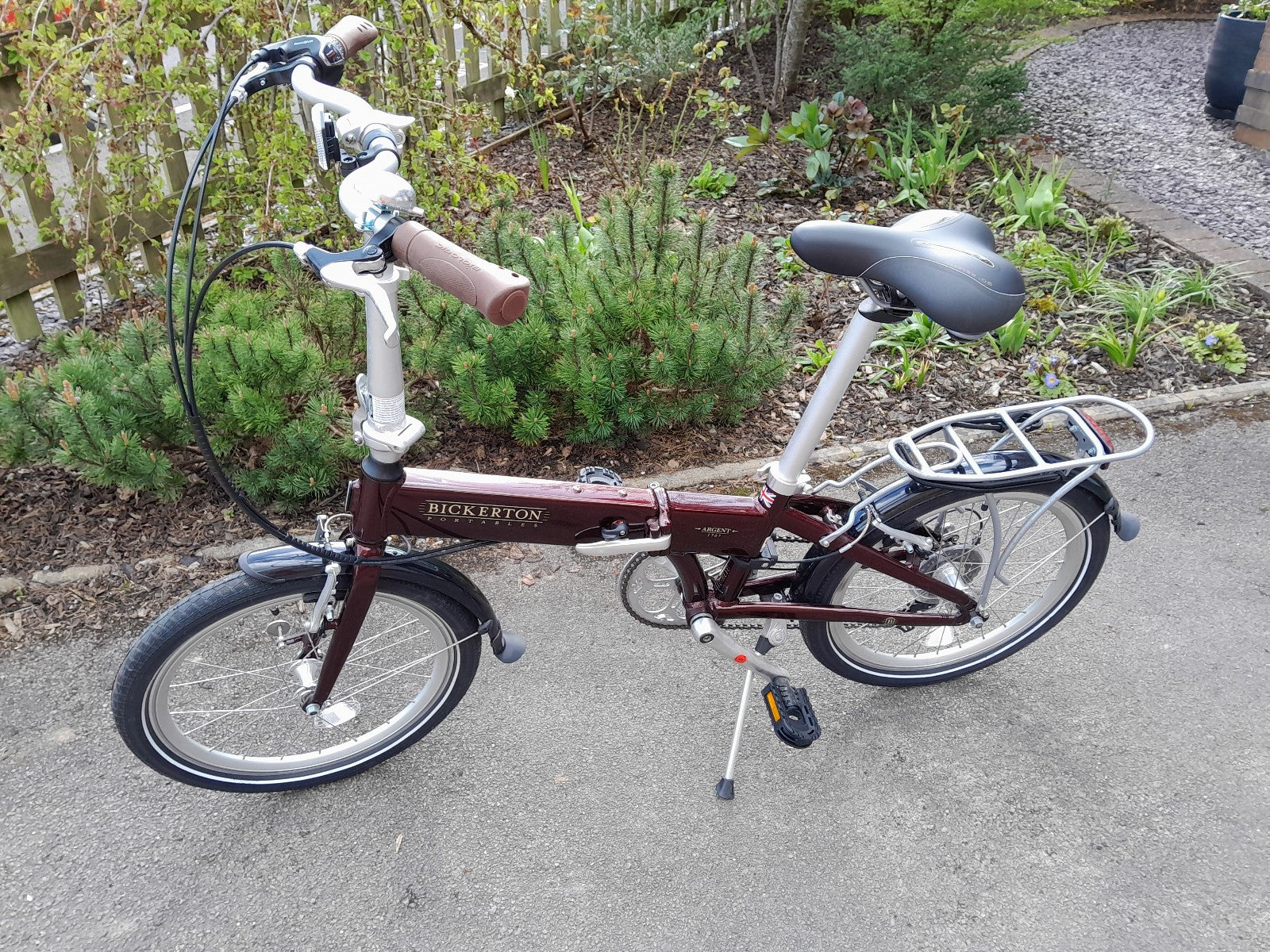 Bickerton Argent 1707 Mark B folding bicycle, red, 7 gears, gel saddle