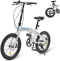 20" Foldable Lightweight Folding Bike 7-Speed Disc Brake Urban Commuter
