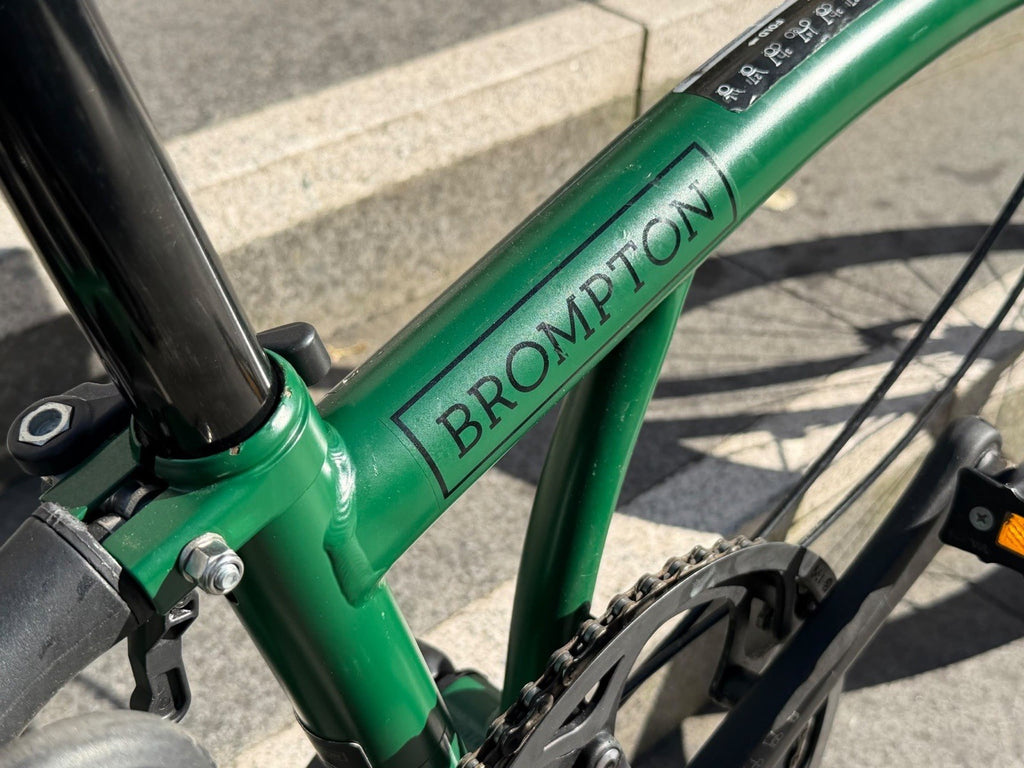Brompton Folding Bike - Racing Green - M Bar 2 Speed With Rear Rack & Mudguards