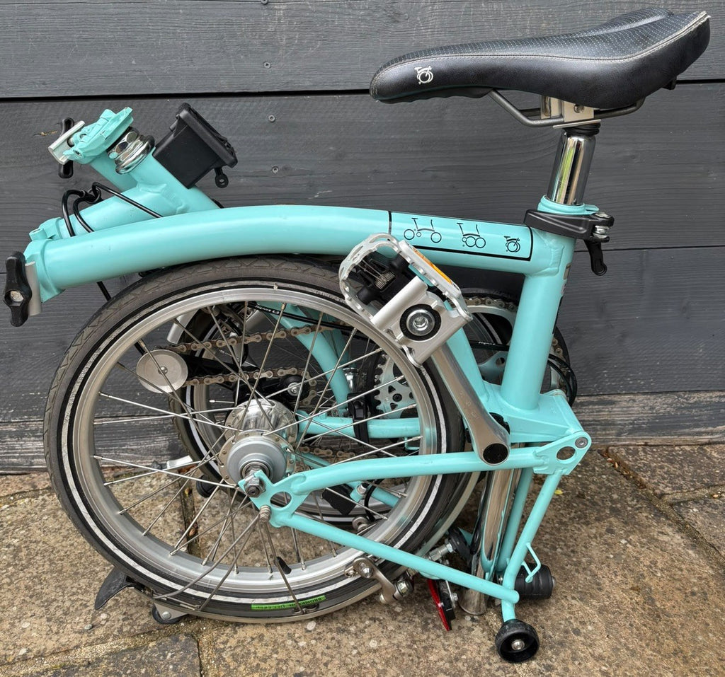 Brompton M3L C Line equivalent Folding Bicycle in Turkish Green - Hardly Used