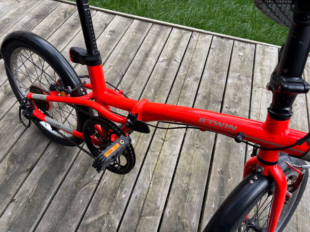 Decathlon B'Twin Tilt 500 Folding Bike 7 Speeds Red Orange