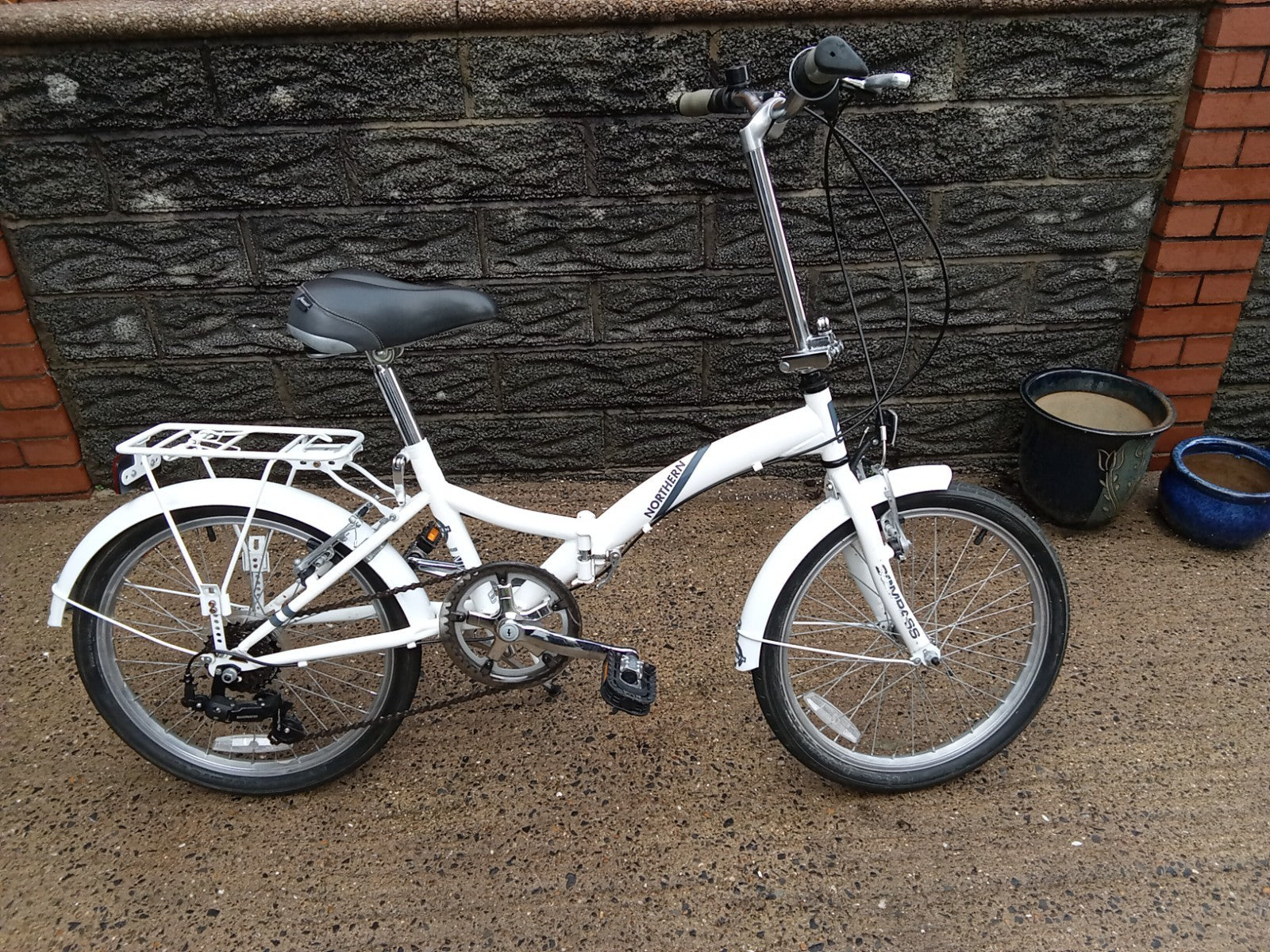 folding bicycle used Compass Northern white very good condition