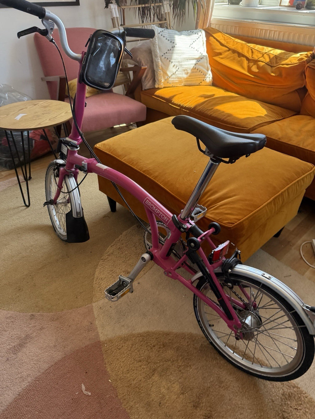 Brompton M3L Folding Bike Hot Pink – Barely Used +Pannier Carrier Block + Extras