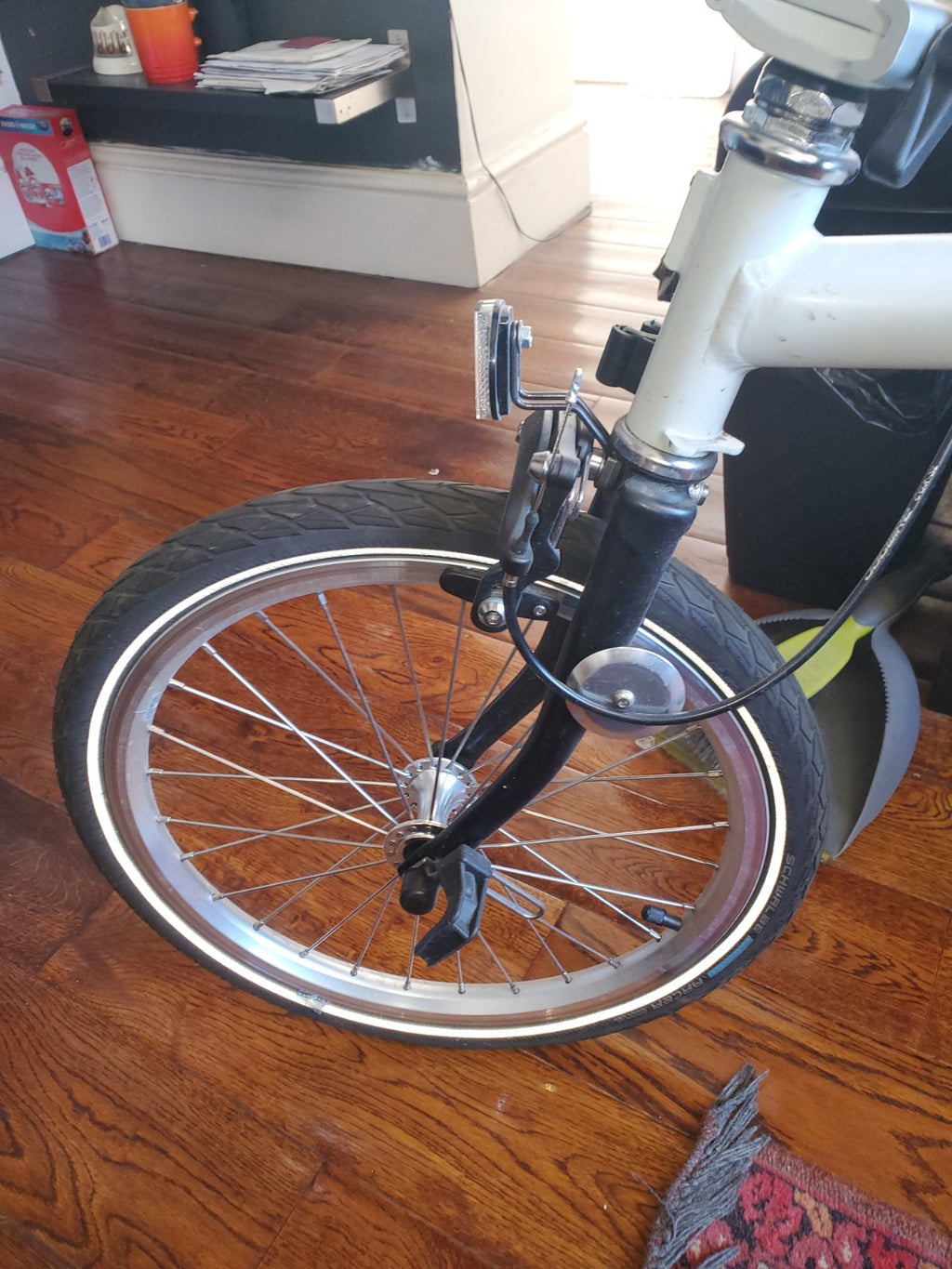 Brompton A Line 3 Speed Folding Bike. White. Mint condition.