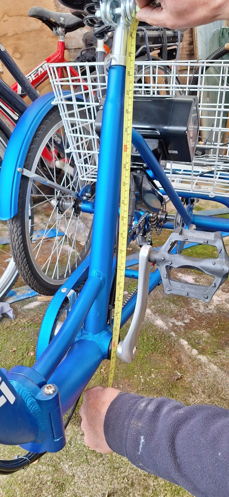 Trike Scout Electric 24" Tricycle Adults Seniors Foldable 6 Speed With Basket