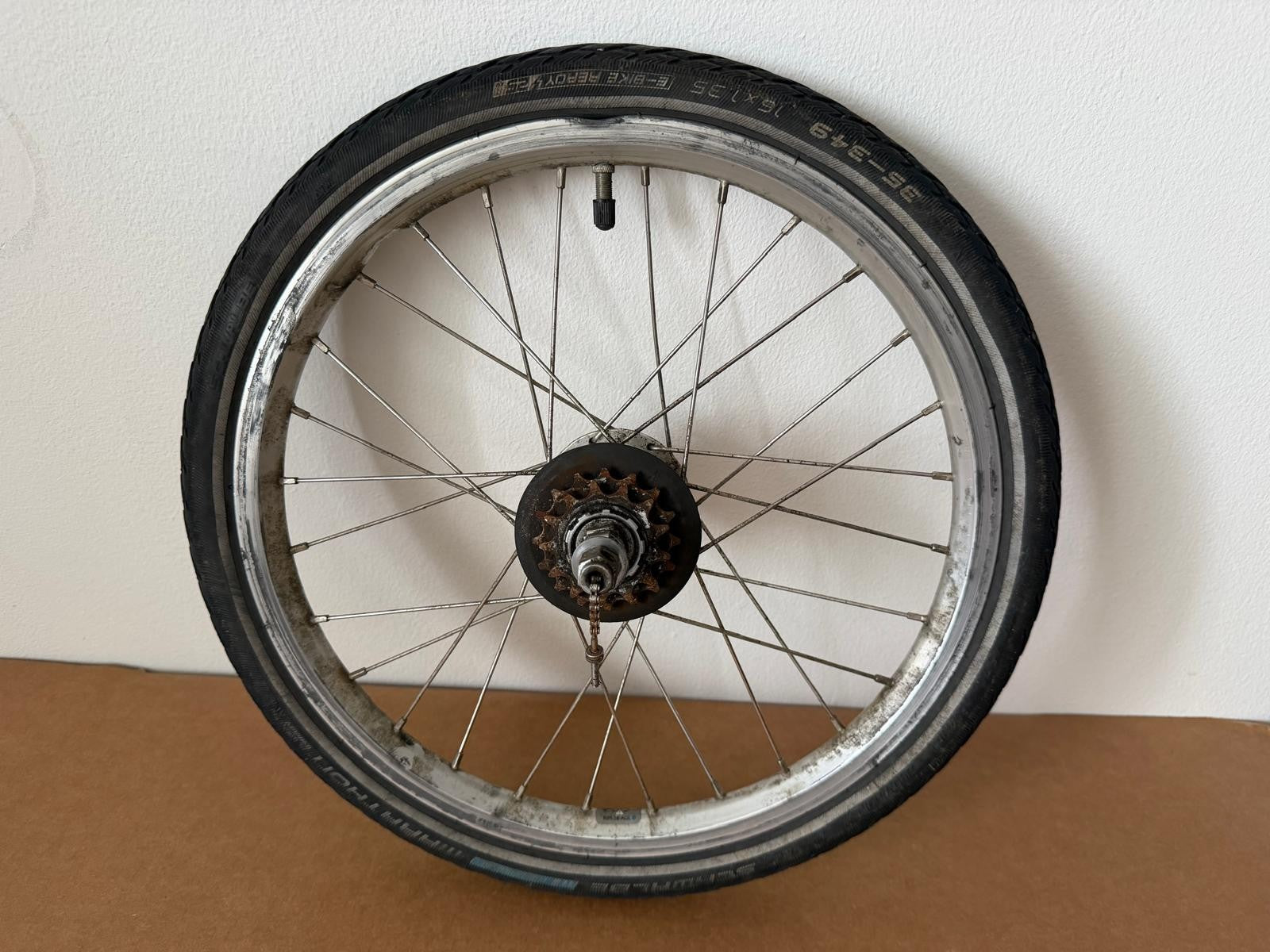Brompton Folding Bike 6 Speed " Rear Wheel with Tyer- Silver