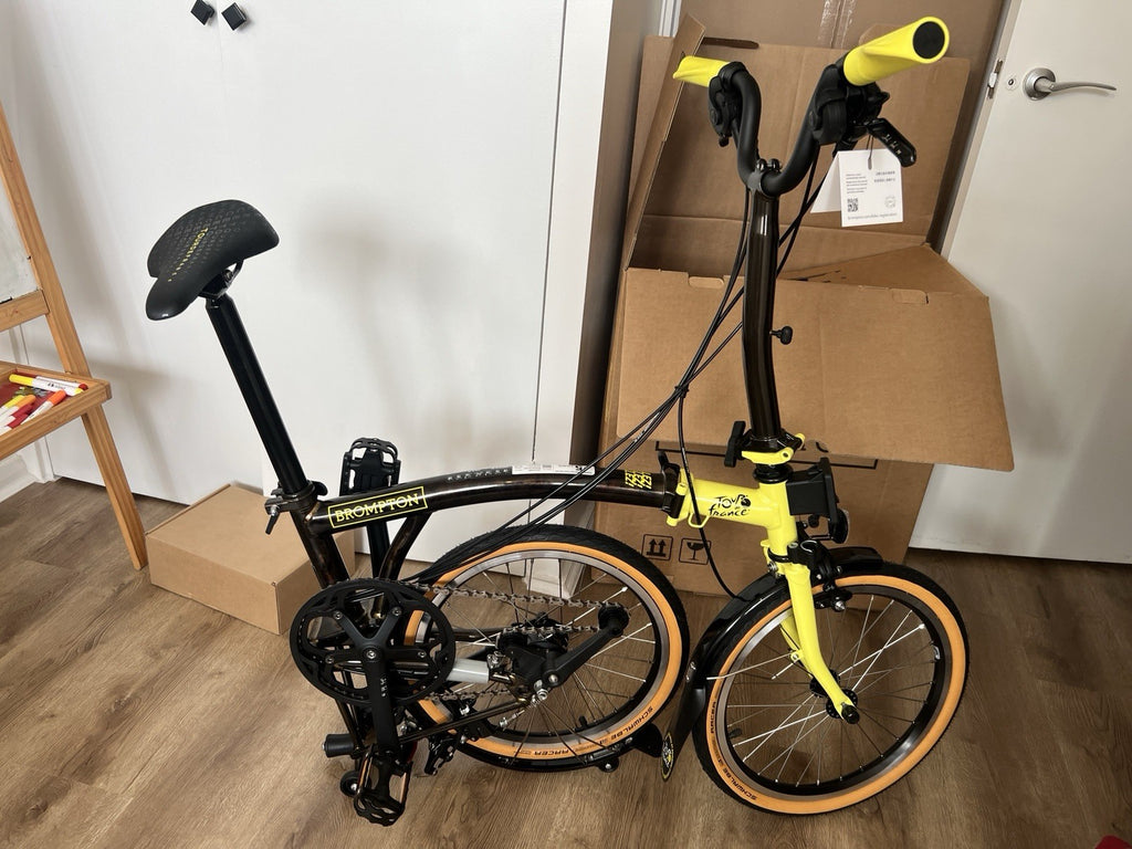 Brompton Tour de France Folding Bike 6 Speed 16in Black/Yellow