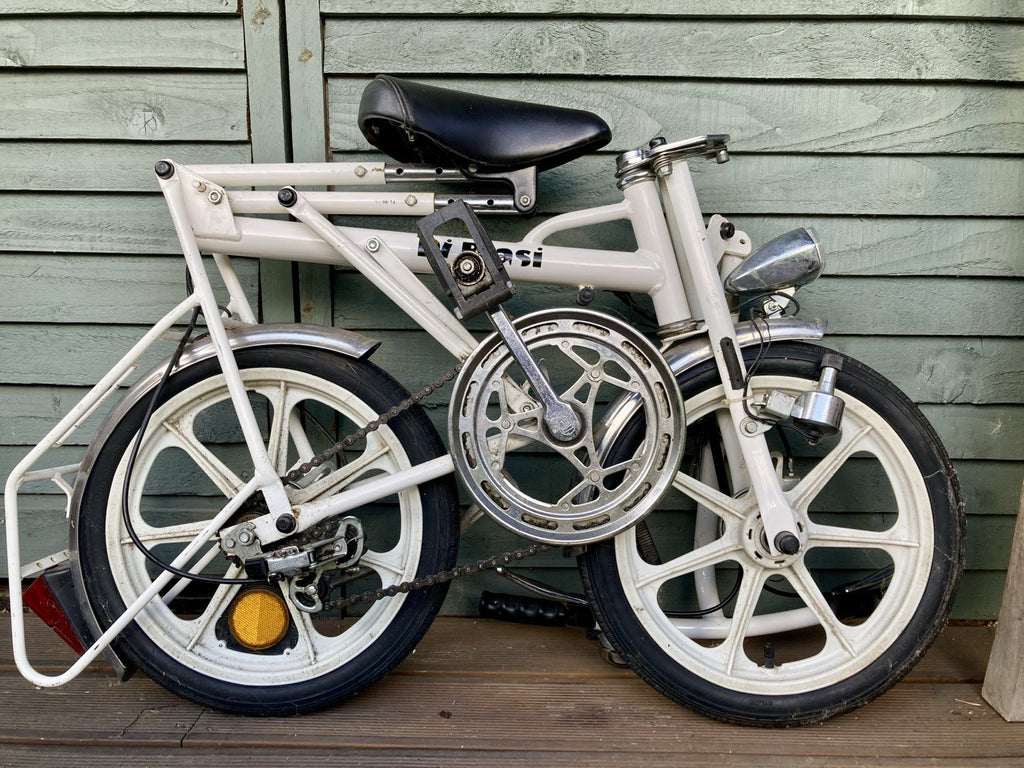 Classic Di-Blasi Folding Bicycle Cycle White 3 gears Drum Brake Nylon Wheels