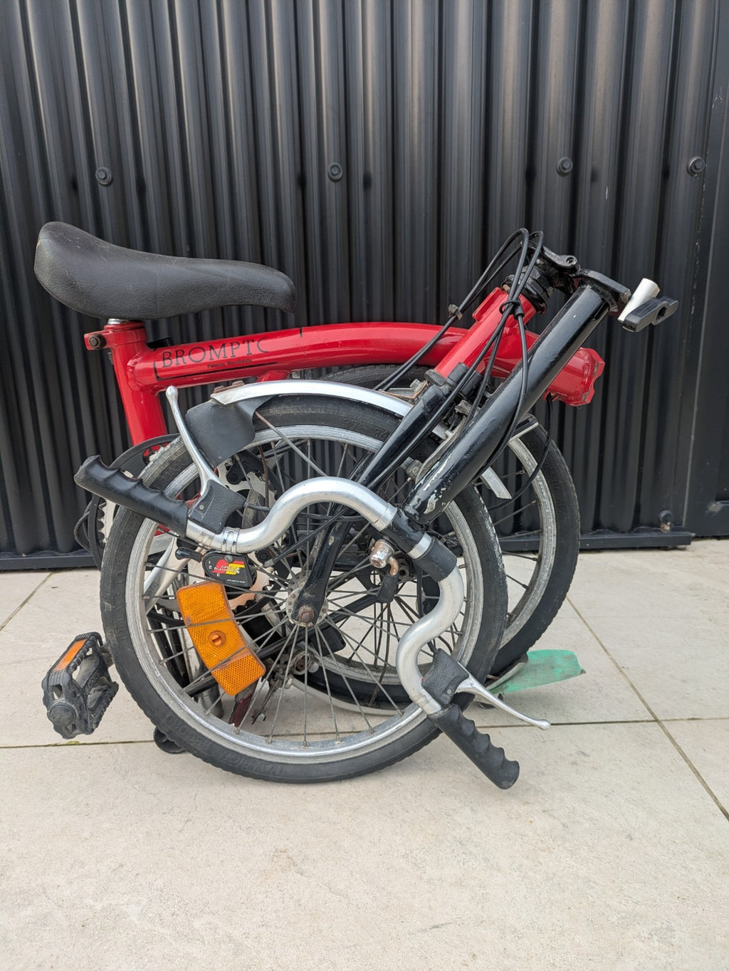 Brompton 1994 Folding Bike 16" with 3-Speed Sturmey-Archer Gears Red