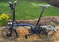Brompton Folding Bike with 6 speed gears in Metallic Blue