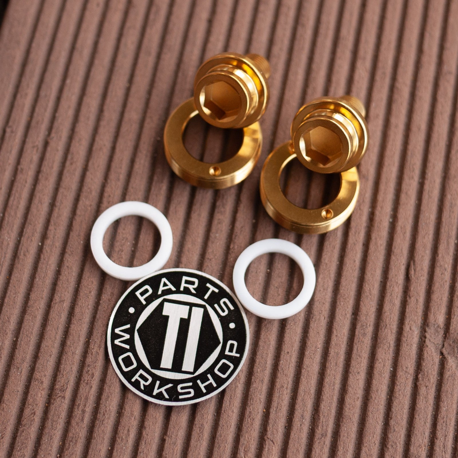 Brompton Ti Parts Workshop Titanium Crank Bolt Set Gold Bolt/ Gold Washer