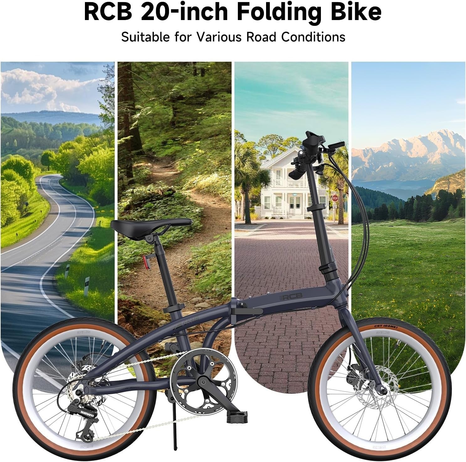RCB GK4 Folding Bike 20 Inch, Foldable Bicycle with Aluminium Frame, 7-Speed Gea