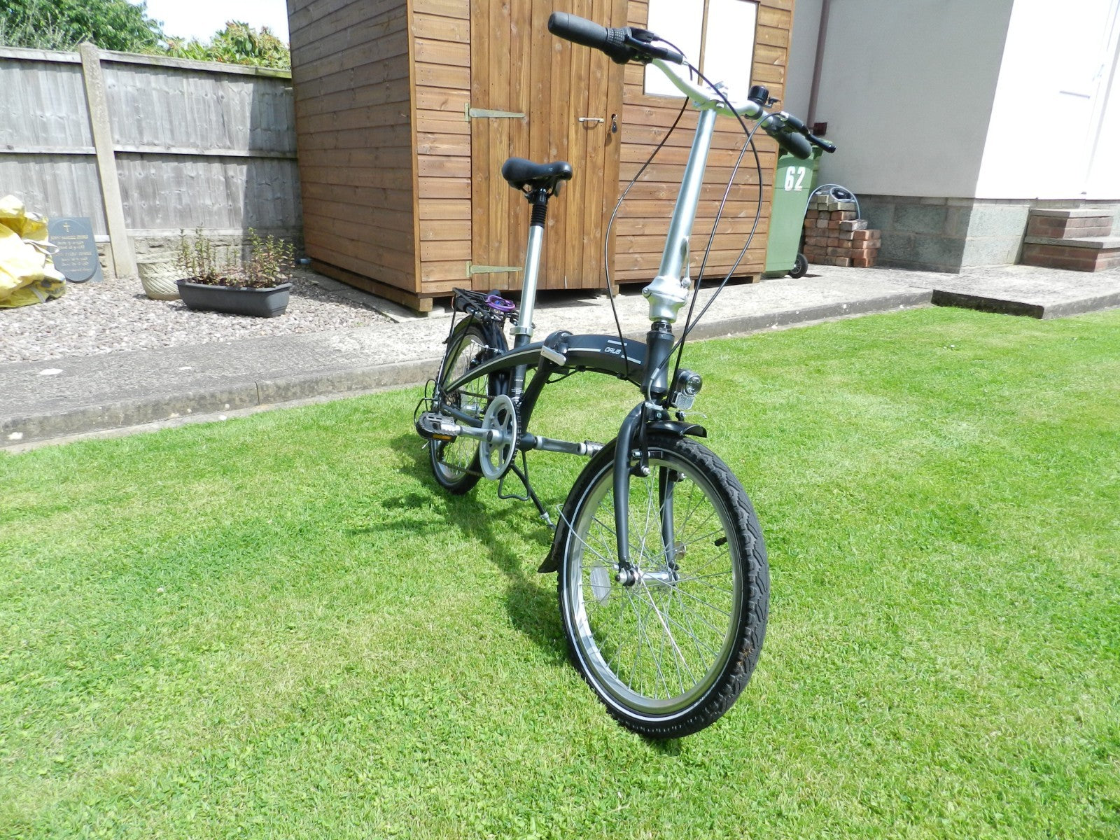 ORUS 20" Lightweight Alloy Frame 7 Speed Classic Folding Compact Bike - Black