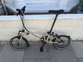 Brompton C Line Explore 2024 Folding Bike 6-Speed, Mid-Bar (Colour: Dune Sand)