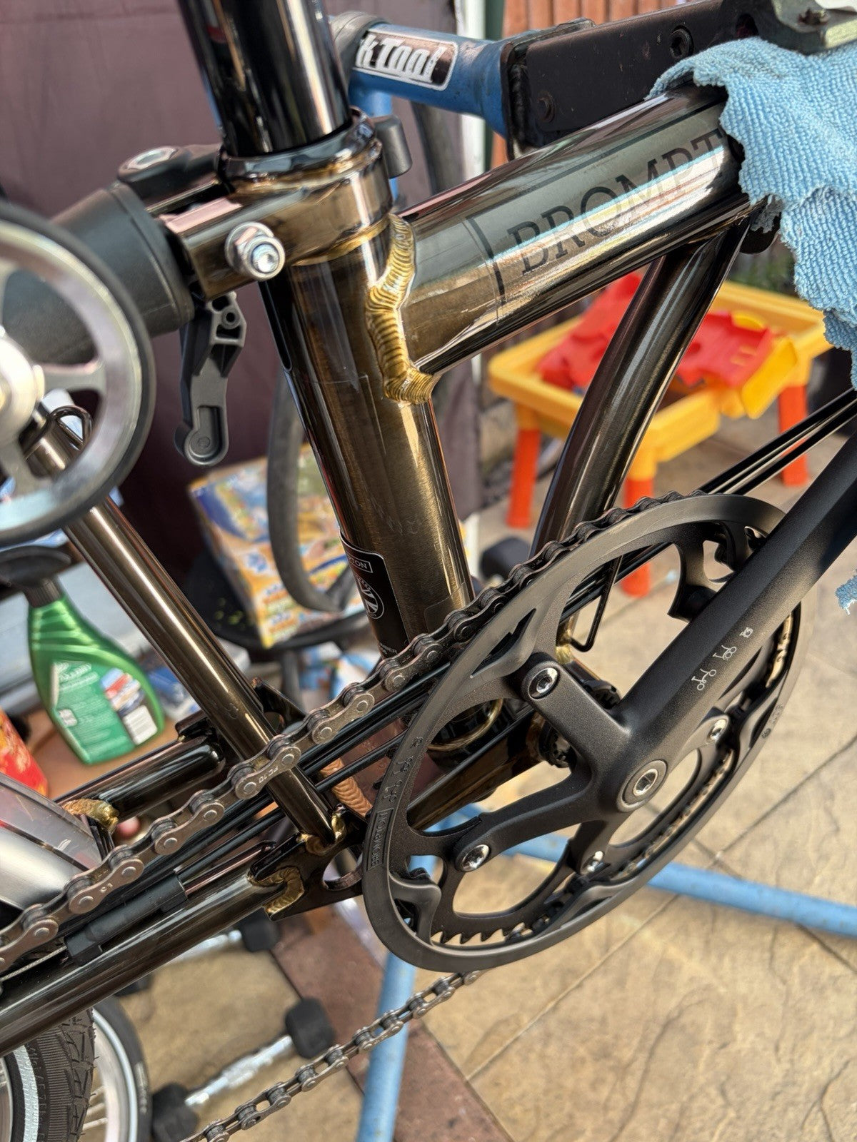 Brompton Folding Bike 16 in black lacquer with Mudguards & Reflectors