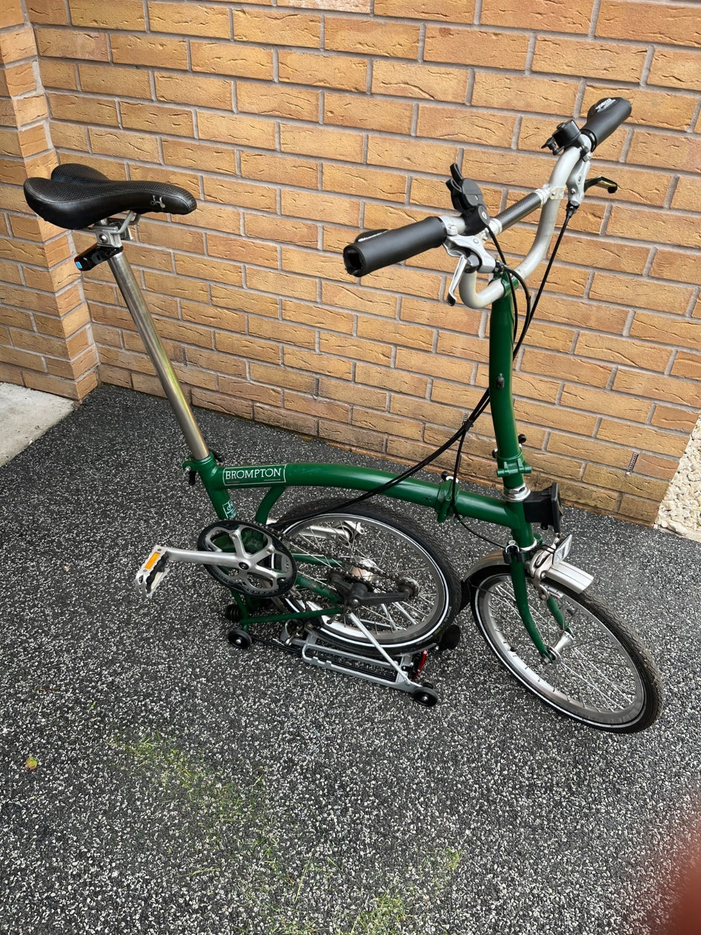 Brompton M3L in Racing Green, newly serviced with rear rack