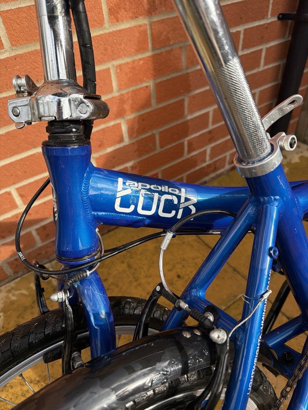 Apollo Luck Blue Folding Bike 20in Mudguards Kickstand Derailleur BMX Bar