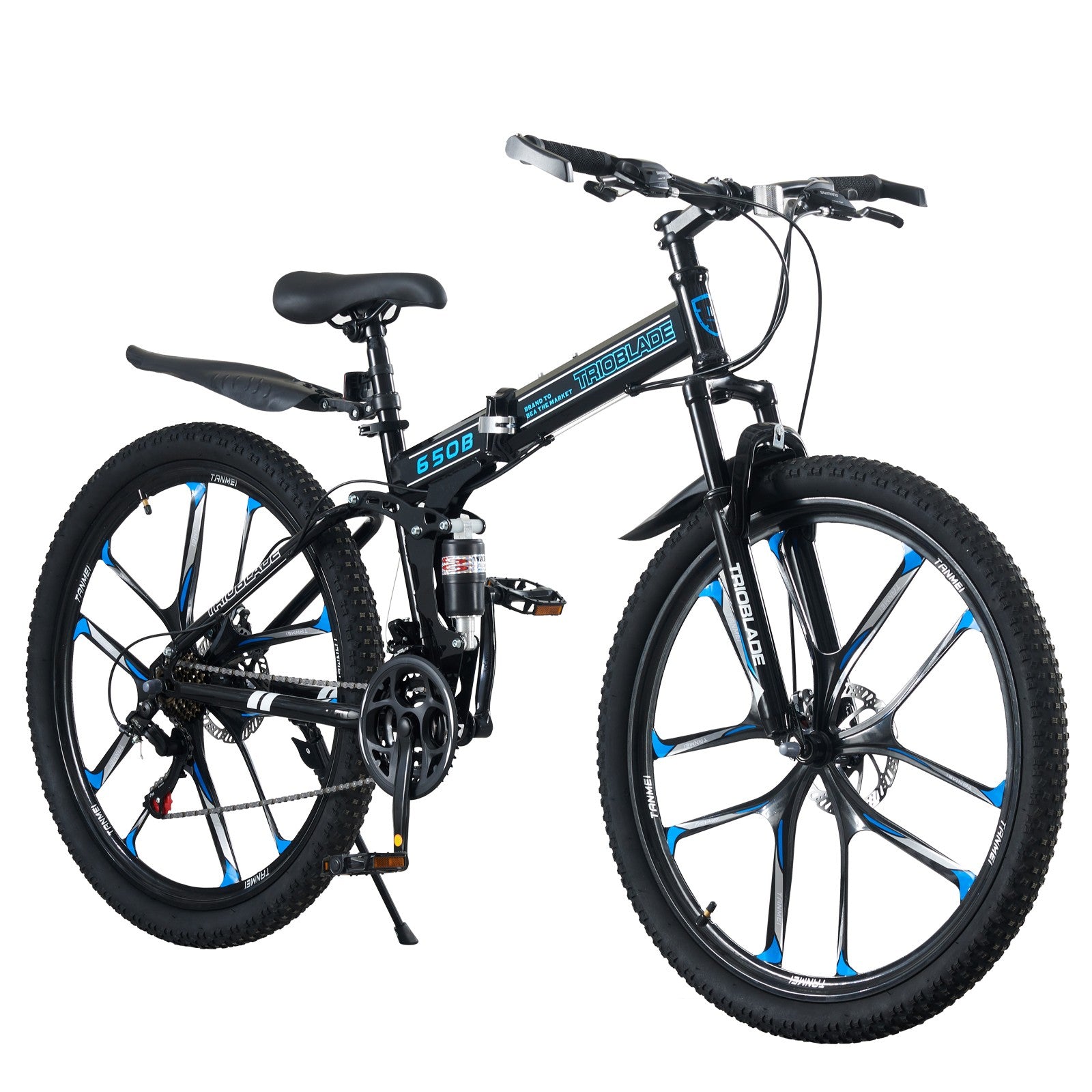 Folding Bike Men Women Mountain Bike 21 Speed Fully Suspended Bike 27.5" New