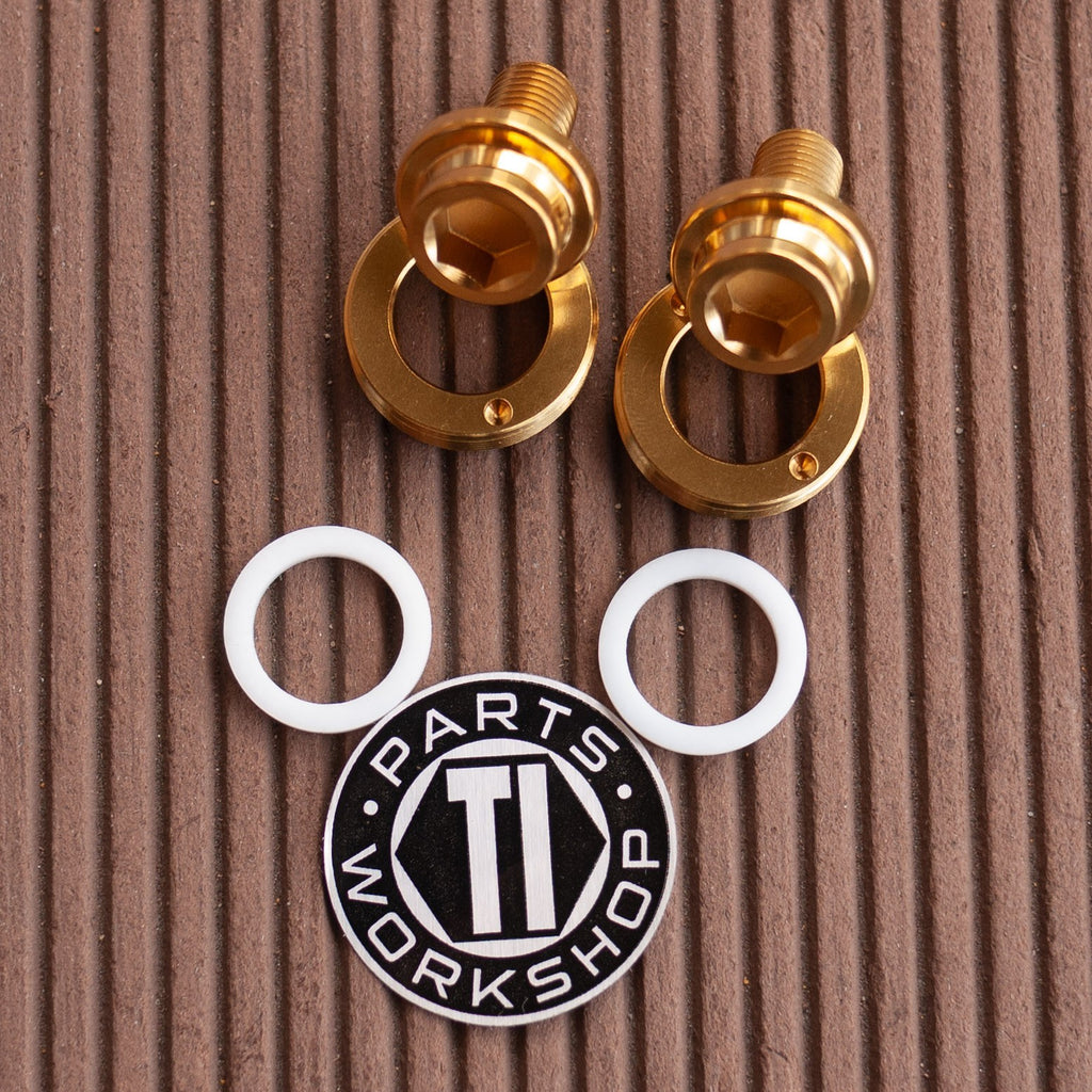 Brompton Ti Parts Workshop Titanium Crank Bolt Set Gold Bolt/ Gold Washer
