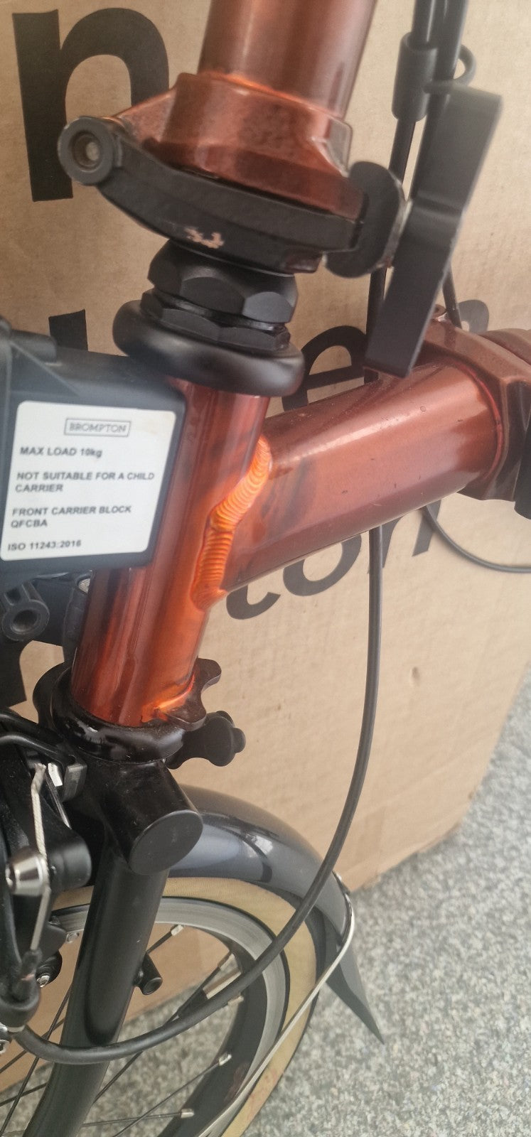 Brompton P Line 12 speed FLAME LACQUER + roller. Low £$🌎 Post📦🛫📮.RRP£2679