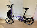 Brompton M4L Electric P-Line 4-Speed Mid-Folding Bike Pop Lilac