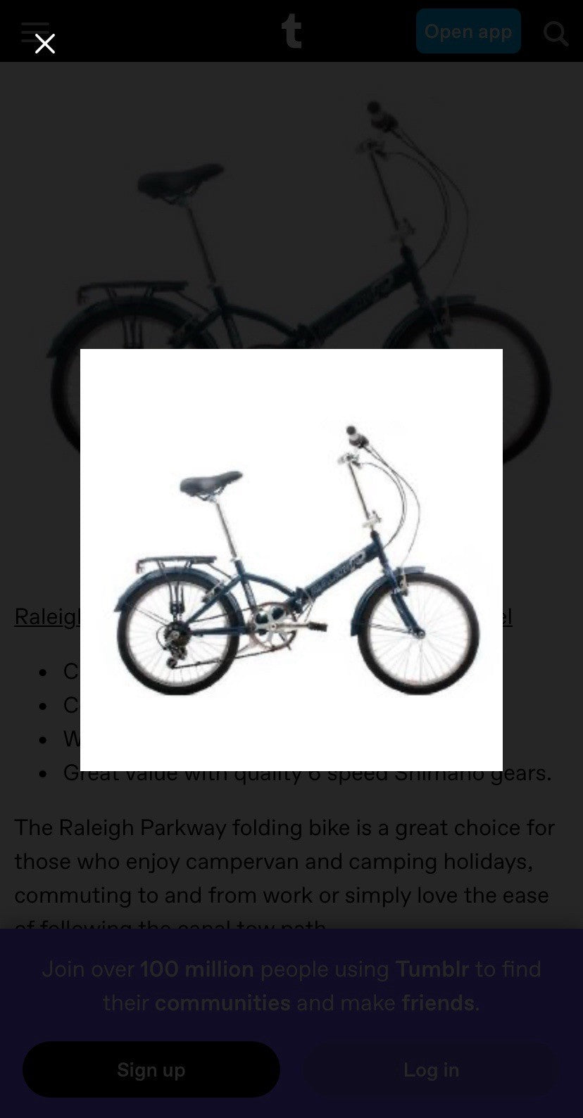 Raleigh Parkway Folding Bicycle. Great For Commuting or Motorhomes And Caravans