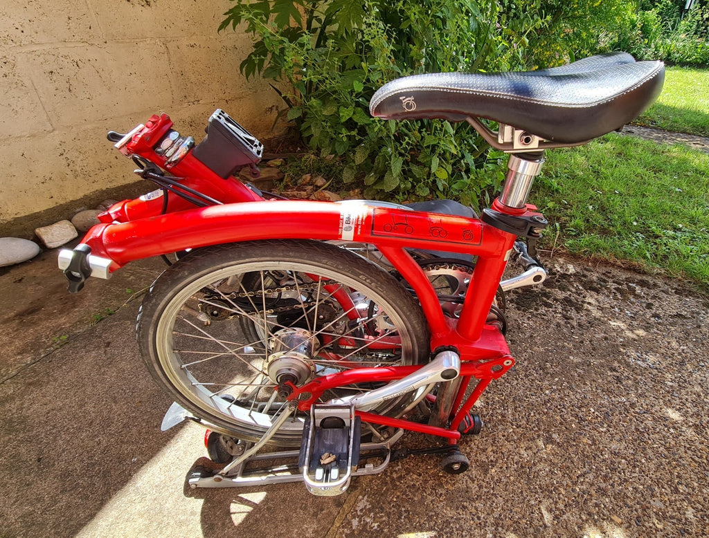 Brompton M6R 6 Speed Folding Bike Red Rear Rack Mudguards UK Made