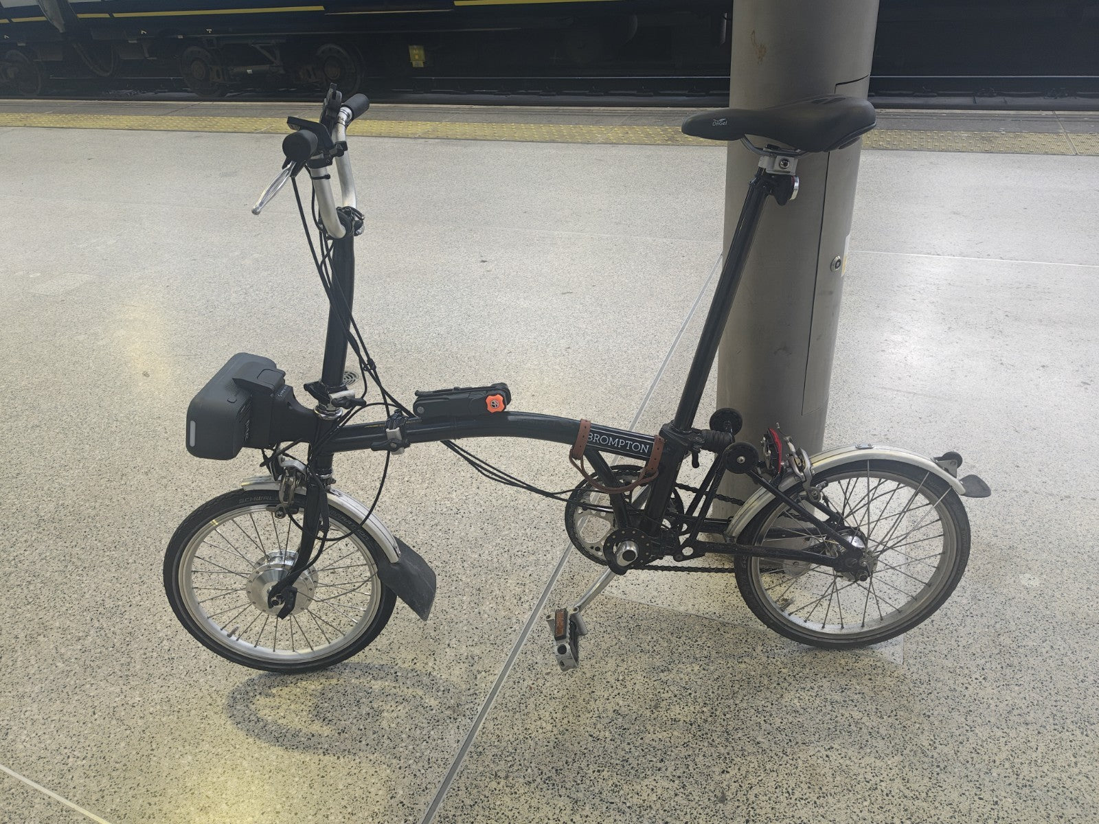 Brompton C Line Folding Bicycle Fitted With Swytch Max+
