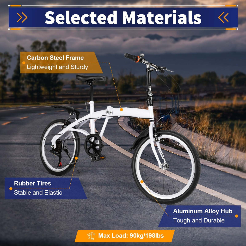 Adult Folding Bikes 20 Inch Folding Mountain Bike 6 Milti Speed Men Bikes MTB