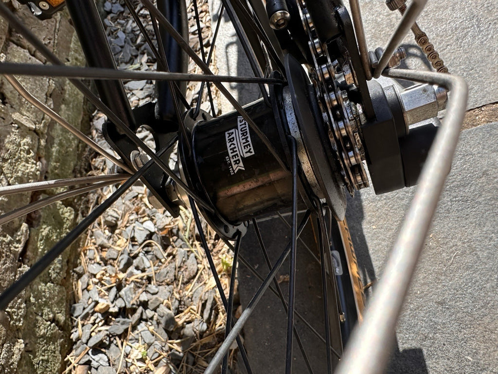 Brompton CHPT3 V3 Bike 6 Speed With Titanium Mudguards and Brompton CHPT3 bag