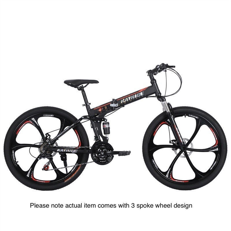 26 Inch Folding Bike, 21 Speed Mountain Bike Adult bicycle Dual Suspension