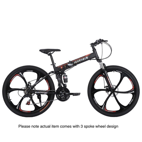 26 Inch Folding Bike, 21 Speed Mountain Bike Adult bicycle Dual Suspension