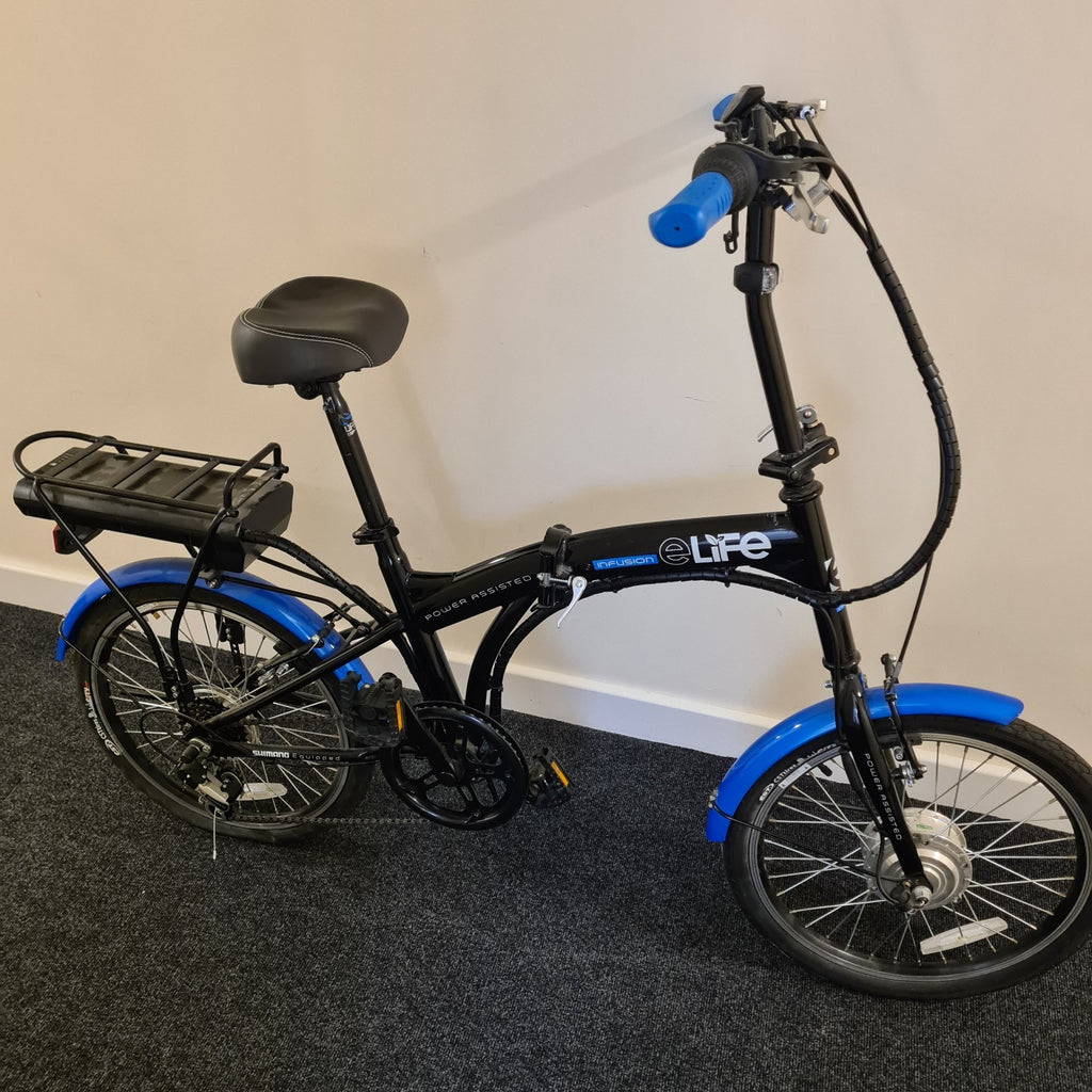 elife Infusion Power Assisted Folding Bike 153cm × 30cm x 94cm L/ W/H Used Once