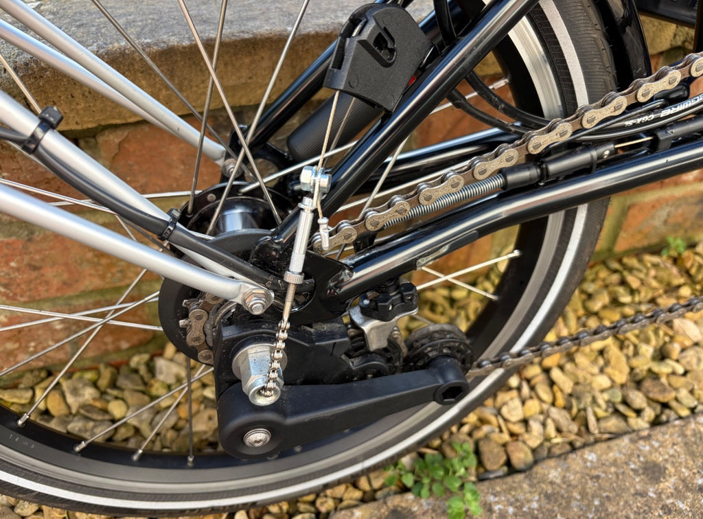 Brompton Folding Bike with 6 speed gears in Metallic Blue