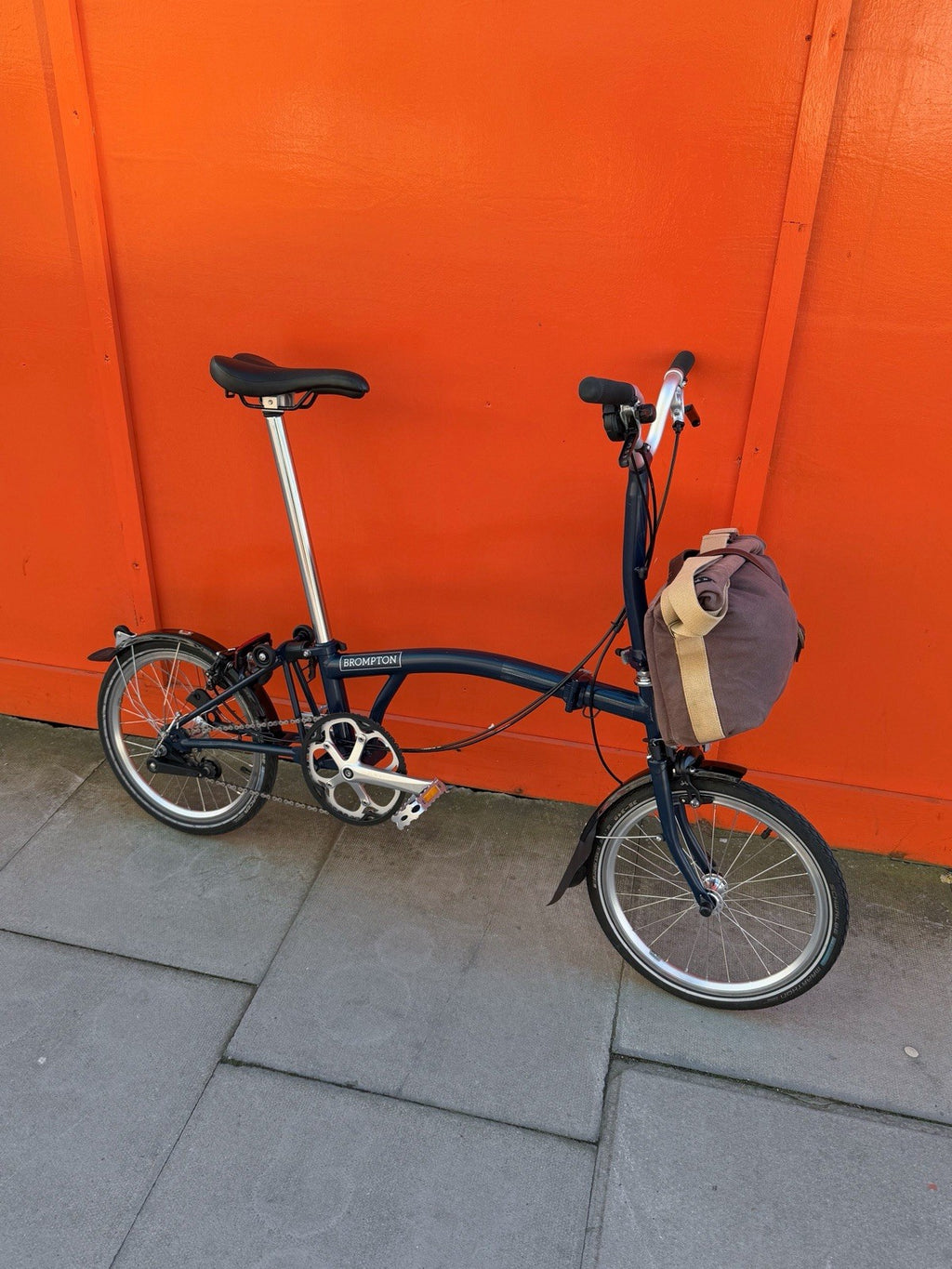 Folding Bicycle Brompton M3L 2019 Navy Blue Extra Front Bag Excellent Condition