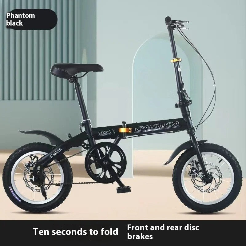 ROCKBROS SVK 20"Folding Bike 9-Speed Disc Brakes Steel Frame Adjustable Bar&Seat