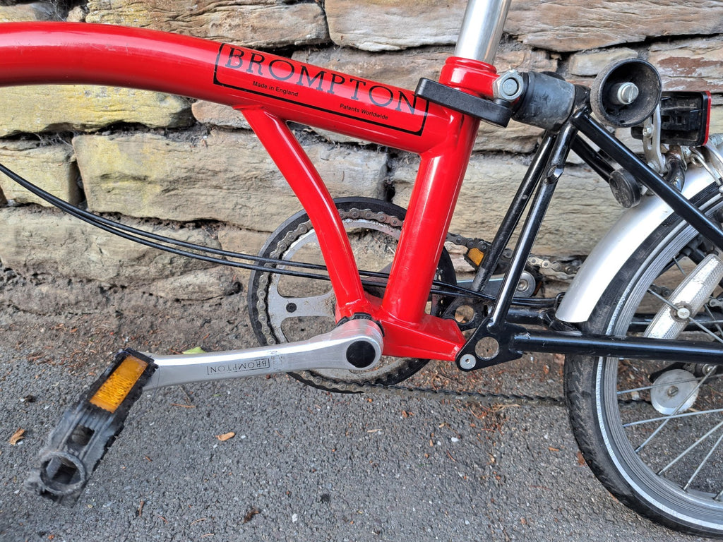 Brompton Folding Bike with 5-speed Hub Gear,  Red & Black