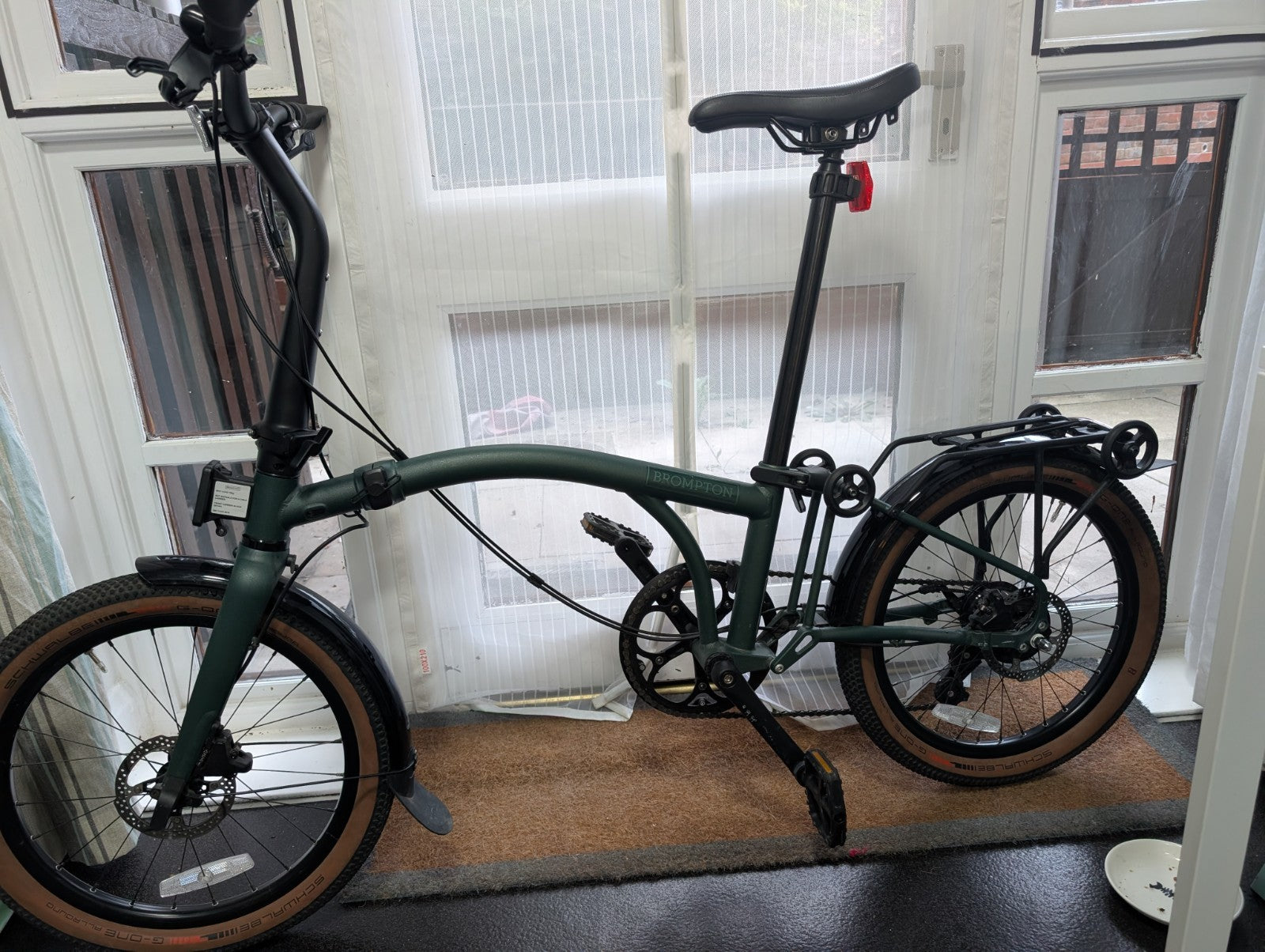 Brompton G Line with Optional Extras. 20" Rims, Green, 8-Speed, Rack, Mudguards