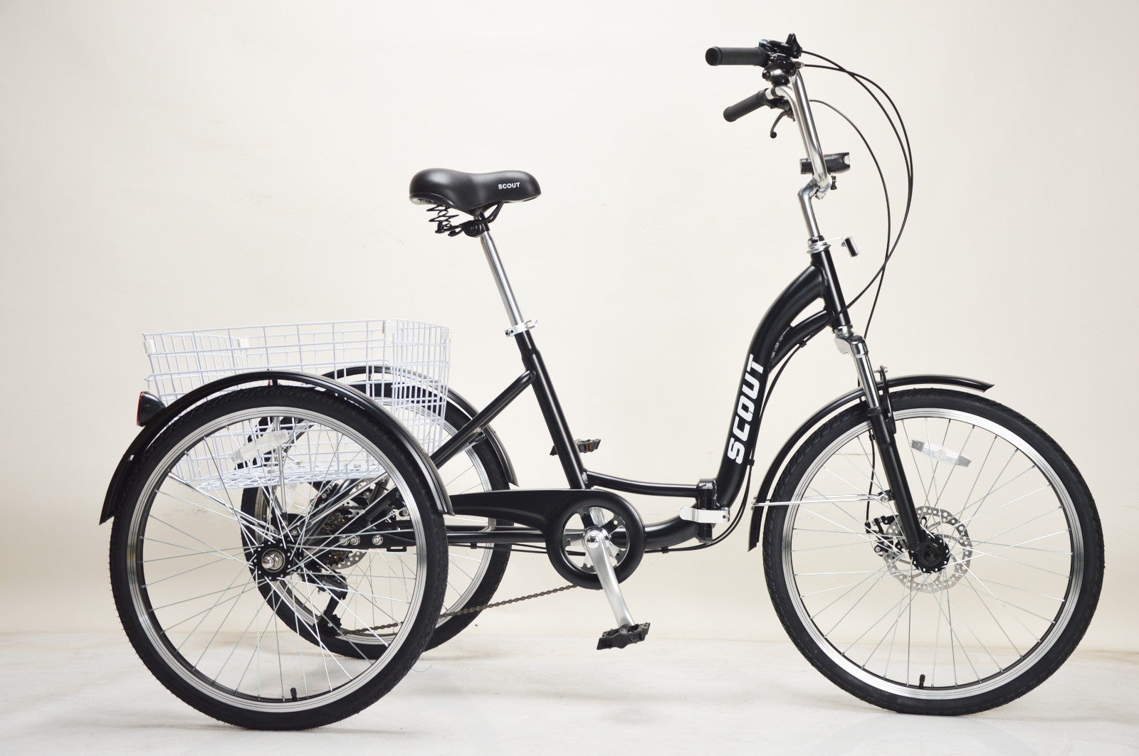Scout Adult Folding Tricycle 24" Wheels 6 Speed Shimano Gears Disc Brakes