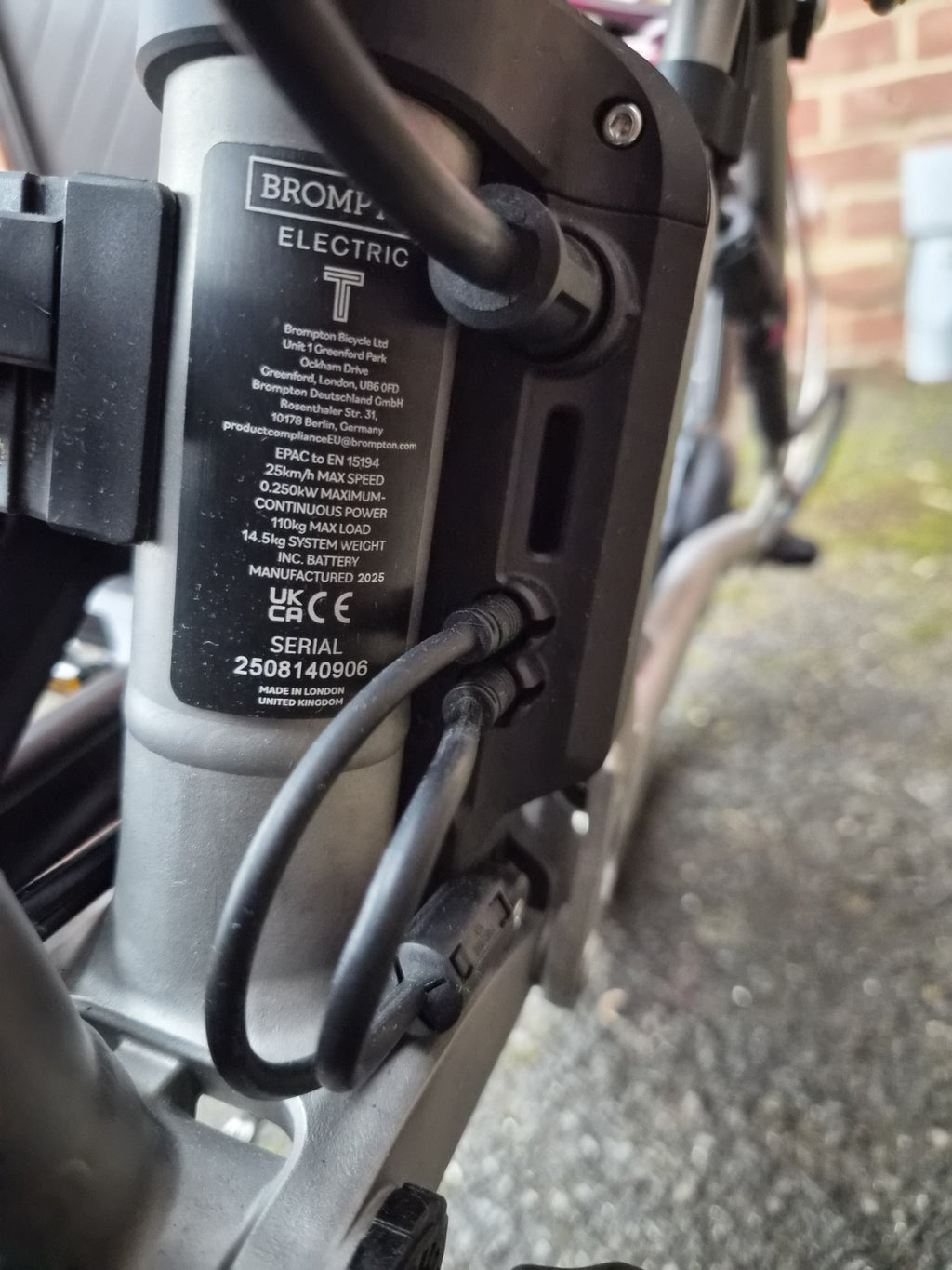 Brompton Folding T Line Electric E Motiq 4 Speed Blasted Titanium mid handlebars
