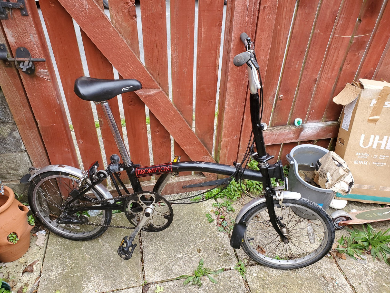 2 x Brompton Folding Bike 3 Speed Black Need service.