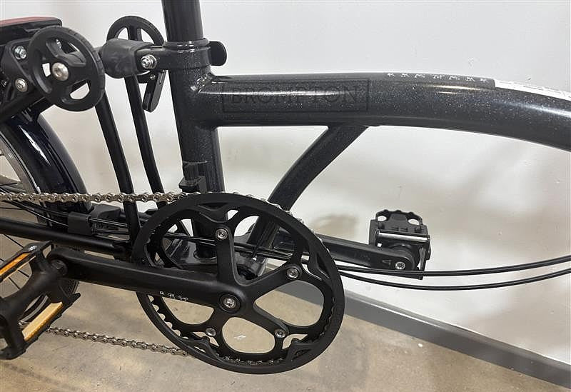 Brompton P Line 4 Speed 2022 Low Handlebar Folding Bike - Midnight Black