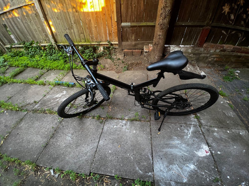 26 Inch Folding Mountain Bike, 21 Speed Dual Disc Brake Bicycle with Mudguards,