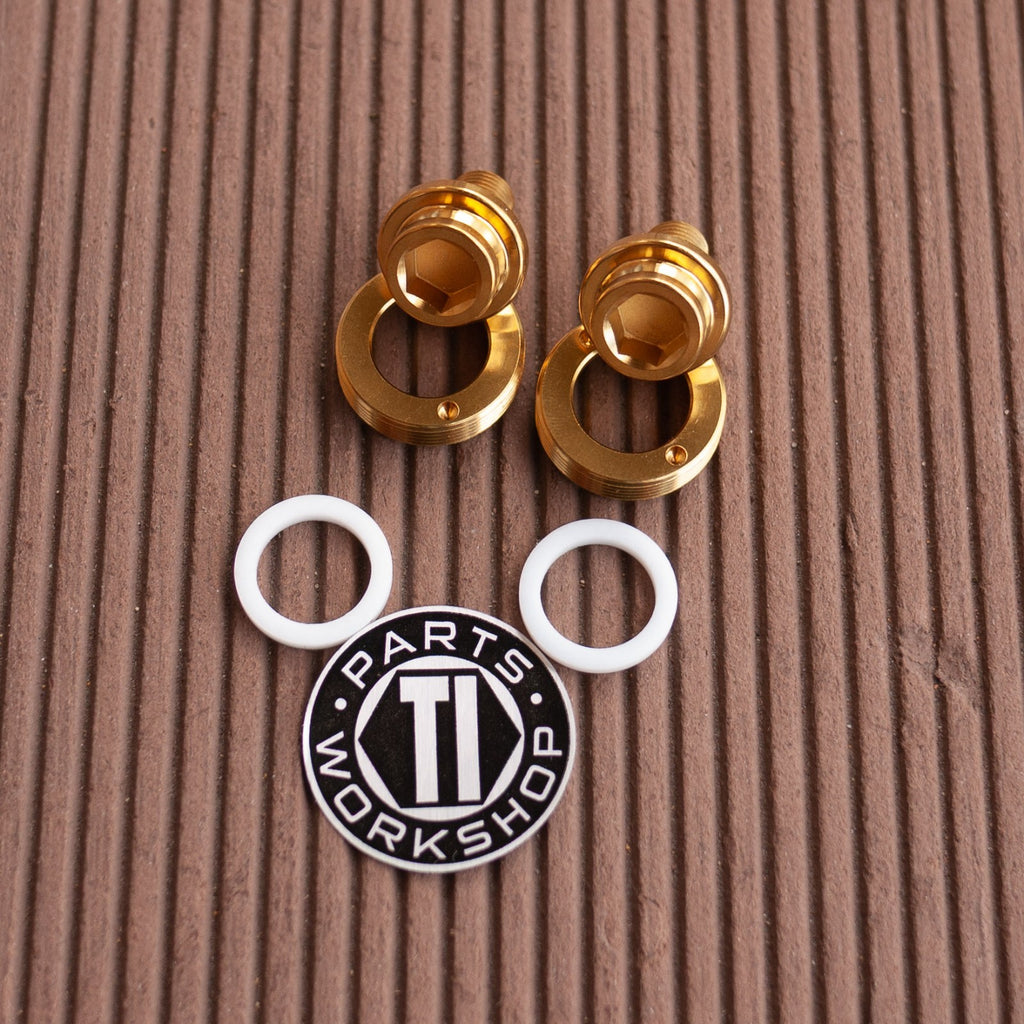 Brompton Ti Parts Workshop Titanium Crank Bolt Set Gold Bolt/ Gold Washer