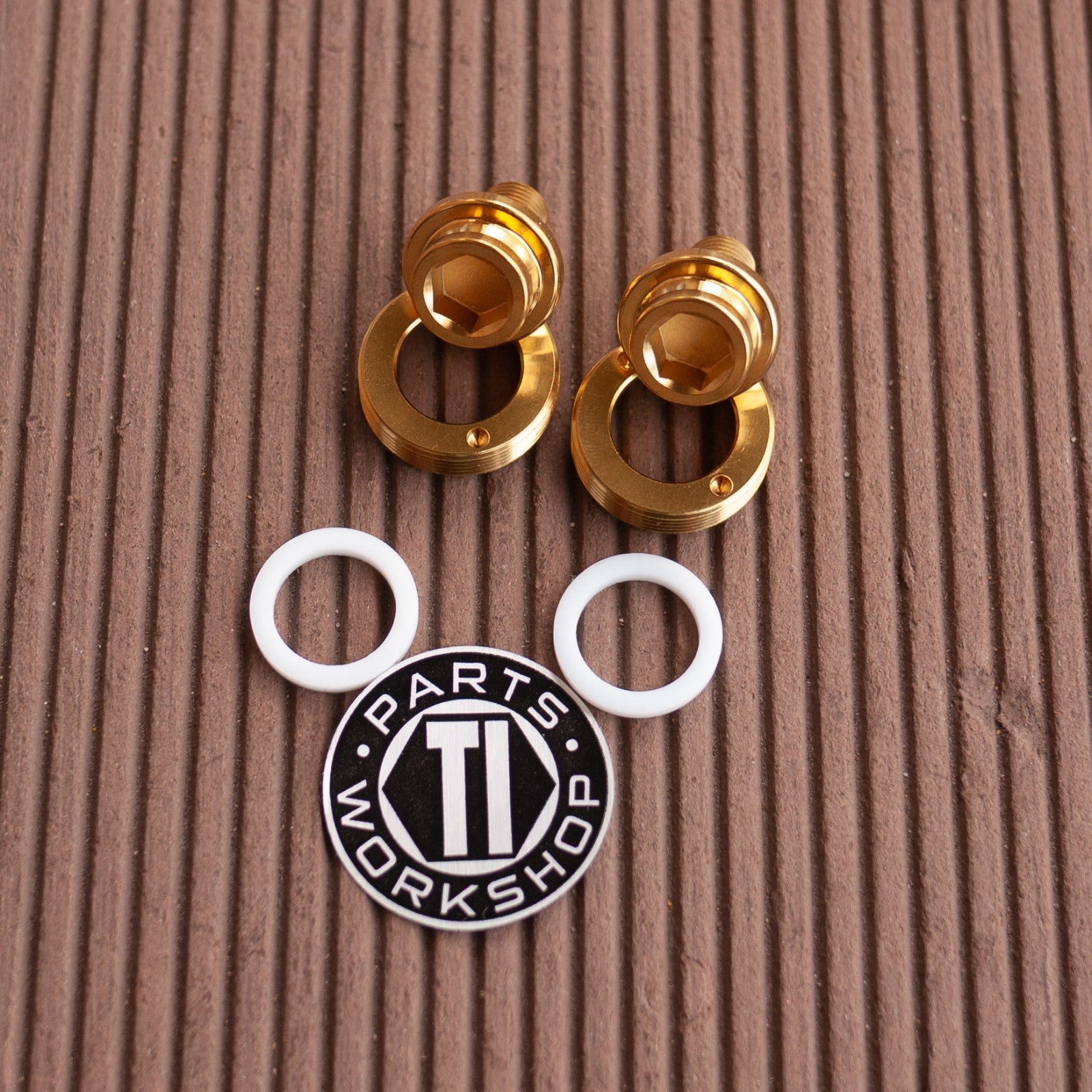 Brompton Ti Parts Workshop Titanium Crank Bolt Set Gold Bolt/ Gold Washer