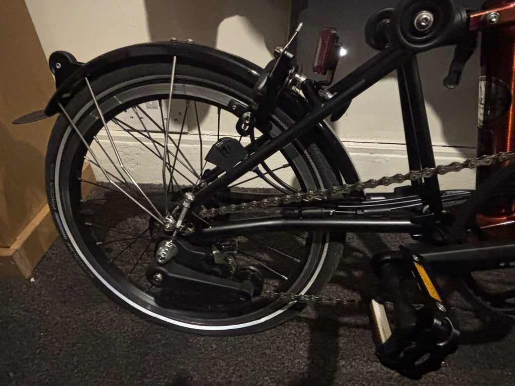 2024 Brompton C Line Flame Red Lacquer low bar 6 speed. ridden less than 5 miles